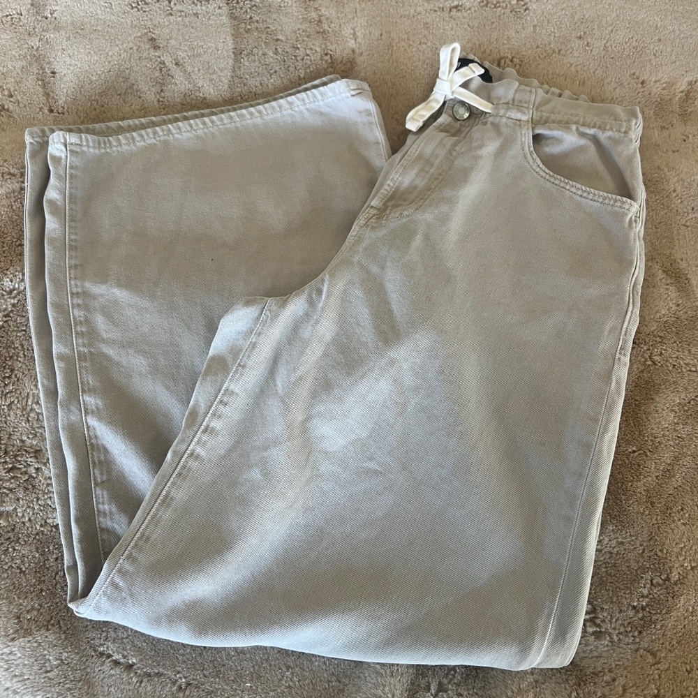 Gap Women’s Wide Leg Baggy Drawstring Soft Denim Pants